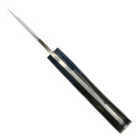 elTORO Wood Horn - Damast - Jagdmesser - 7cm - inkl. Lederscheide