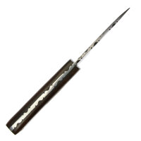 elTORO Walnut - Damast - Jagdmesser - 8,3cm - inkl. Lederscheide