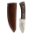 elTORO Walnut - Damast - Jagdmesser - 8,3cm - inkl. Lederscheide