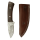 elTORO Walnut - Damast - Jagdmesser - 8,3cm - inkl. Lederscheide