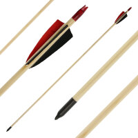 31-35 lbs | Flèche en bois | PICEA - avec plumes naturelles | Spine 40/45 lbs | 30 pouces