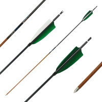 31-35 lbs | [Recommandation] Flèche en carbone | MagnetoSPHERE Slim - avec plumes naturelles - Spine: 600 | 32 pouces