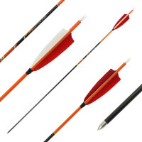 41-55 lbs | Carbonpfeil | PyroSPHERE Slim - mit Naturfedern - Spine: 400 | 32 Zoll