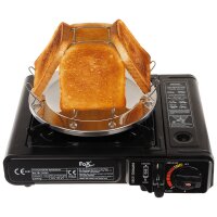 FOX OUTDOOR Campingtoaster - klappbar -  für 4 Scheiben - mit Zange