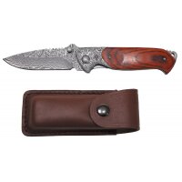 FOX OUTDOOR couteau damas - pliable - manche bois -...