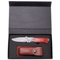 FOX OUTDOOR couteau damas - pliable - manche bois -...