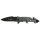 FOX OUTDOOR couteau pliant - une main - manche métal - noir