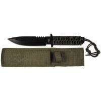 Couteau FOX OUTDOOR - lame fixe - olive - manche...