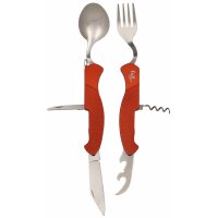 FOX OUTDOOR Couverts de poche - 6 en 1 - rouge - divisible
