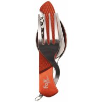FOX OUTDOOR Couverts de poche - 6 en 1 - rouge - divisible