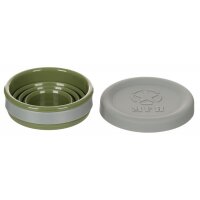 MFH gobelet pliable - avec couvercle - silicone - olive - 200 ml
