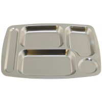 MFH Plateau de cantine - 5 compartiments - inox