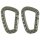 Mousqueton MFH - plastique - olive - Ø 7 mm x 8,5 cm - pack de 2