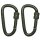 MFH Karabiner - Schraubverschluss - Ø 6 mm x 6 cm - 2er Pack - oliv