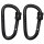 MFH Karabiner - Schraubverschluss - Ø 6mm x 6cm - 2er Pack -schwarz