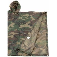 MFH Poncho - Rip Stop - woodland - ca. 144 x 223 cm