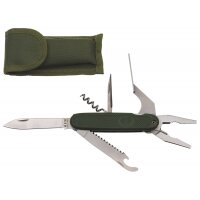 Couteau de poche MFH - BW Style - olive - avec pince