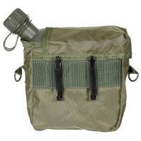 MFH US Feldflasche - eckig - mit Hülle - oliv - 2 Qt