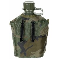 Gourde en plastique MFH US - 1 l - housse - woodland -...