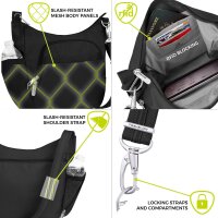 TRAVELON Crossbody Classic Lady - Diebstahlsicher - Umhängetasche