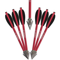 Flèches darbalète en aluminium | X-BOW FMA - 6,3 pouces - Pointe de chasse - pack de 6