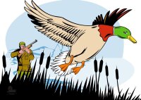 STRONGHOLD Blason nature - graphique canard avec chasseur...