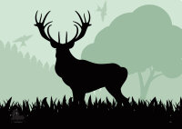 STRONGHOLD Blason nature - Silhouette de cerf - 59x 84 cm...